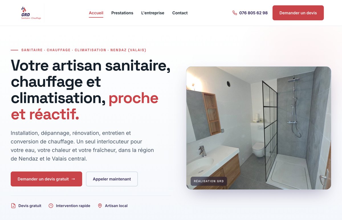 Site GRD Sanitaire-Chauffage livré par Atelier AI